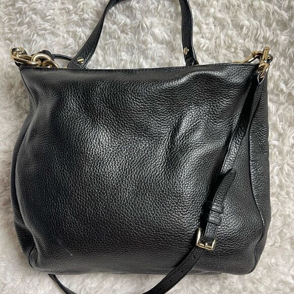 Michael Kors Black Pebbled Leather Zipper Pockets Chain Strap Hobo Shoulder Bag - Picture 7 of 14